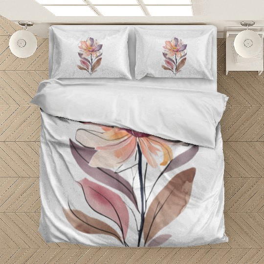 vibrant abstract floral arrangement feat Bedding Sets