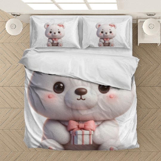 Sweet Teddy Bear and Gift Box Bedding Sets