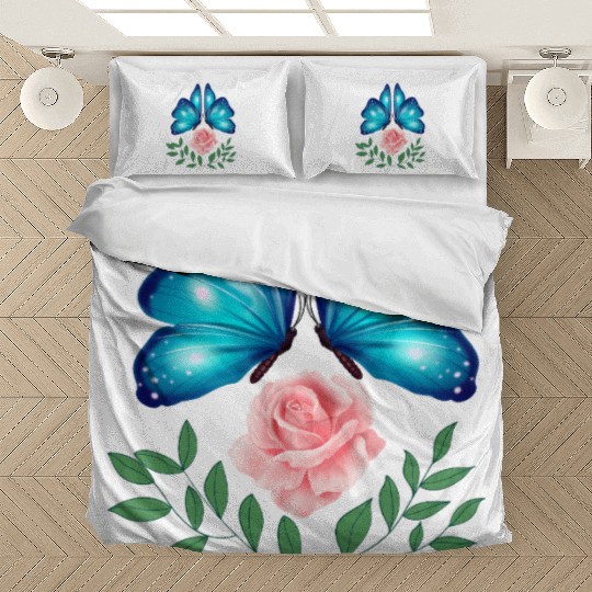 Butterfly. Flower. Rose. Joy. spring. Spring break Bedding Sets