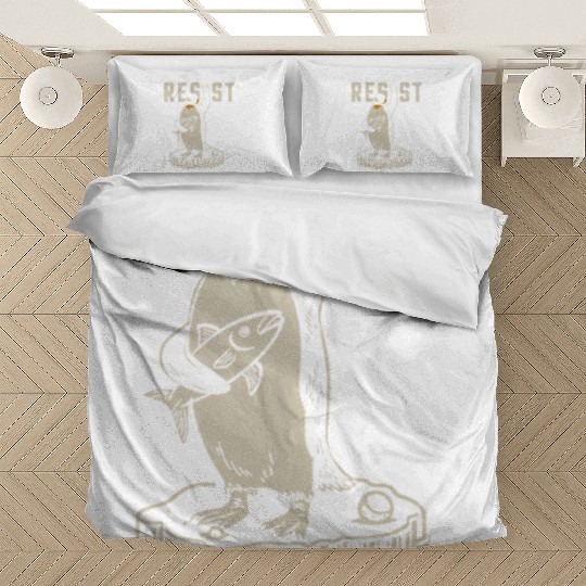 Funny Protest Against Tariffs Resist Penguin Bedding Sets