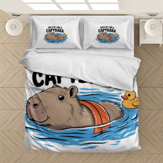 Chillin' Like A Capybara Relaxing Vibes Graphic Bedding Sets