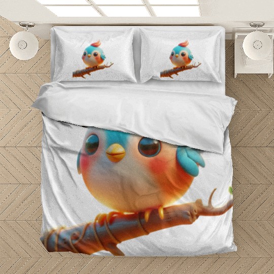 Cute Little Bird Perched on a Branch Bedding Sets