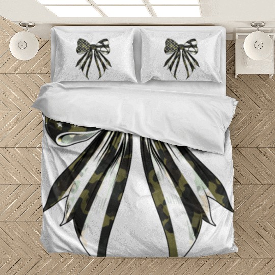 Coquette Bow Baseball Player Camouflage US Flag Bedding Sets