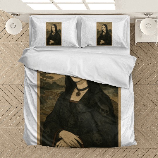 Gothic Geisha Mona Lisa Japanese Vintage Horror Bedding Sets