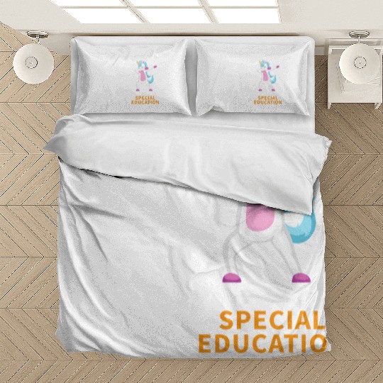 Special education teacher dabbing unicorn Bedding Sets