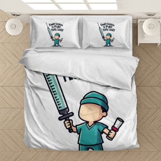 Finally licensed to poke people legally Bedding Sets