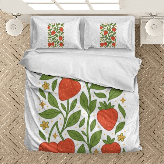Strawberry Garden Pattern Bedding Sets