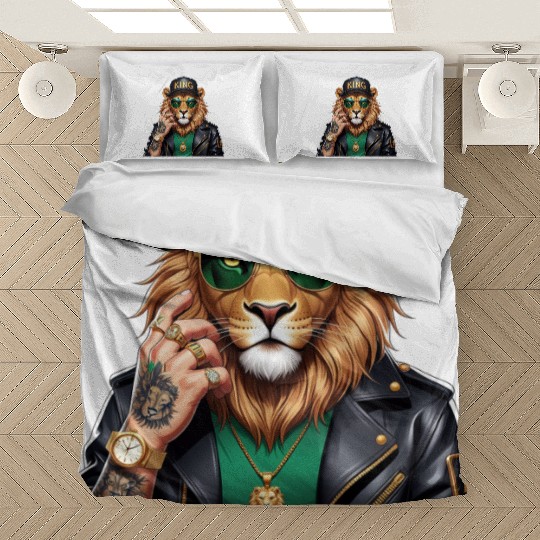 Swag King Lion – Cool Vector Animal Portrait Bedding Sets