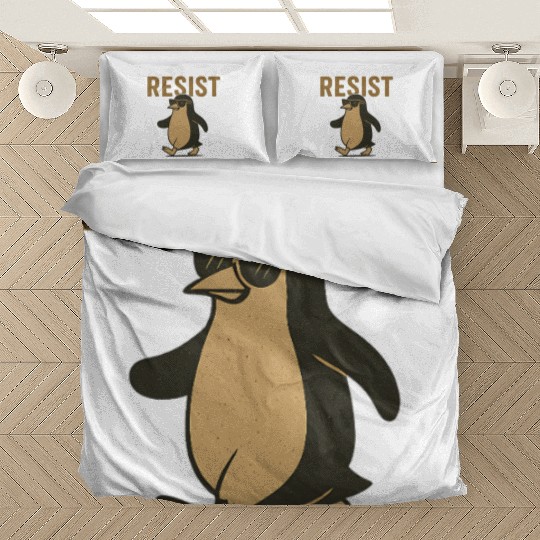 Resist Penguin Activism - Funny Protest Graphic Bedding Sets