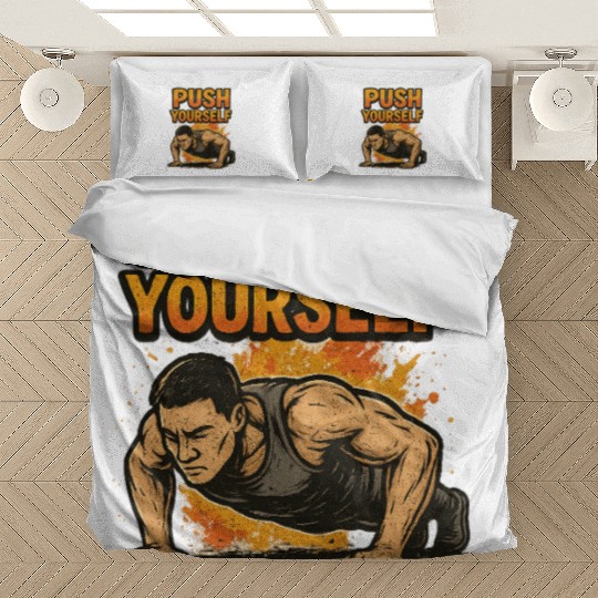 Push Yourself – Graffiti Gym Motivation Bedding Sets