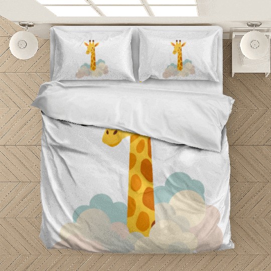 Gentle Giraffe Above the Clouds – Dreamy Motif Bedding Sets