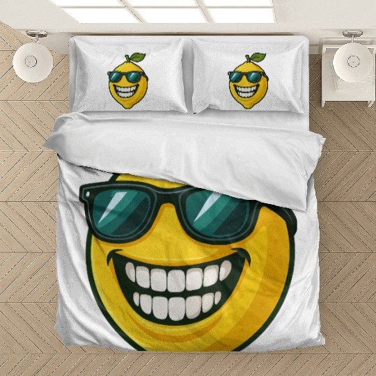 Cool lemon sunglasses summer fruit smile Bedding Sets