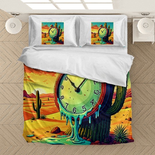 Desert Time Melts Away Clock Bedding Sets