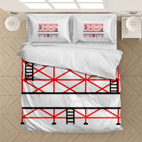 Red Scaffold Banner Add Company Name Bedding Sets