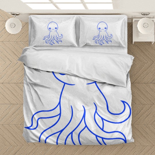 Octopus squid tentacle cephalopod cute sweet comic Bedding Sets