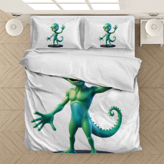 green alien Bedding Sets