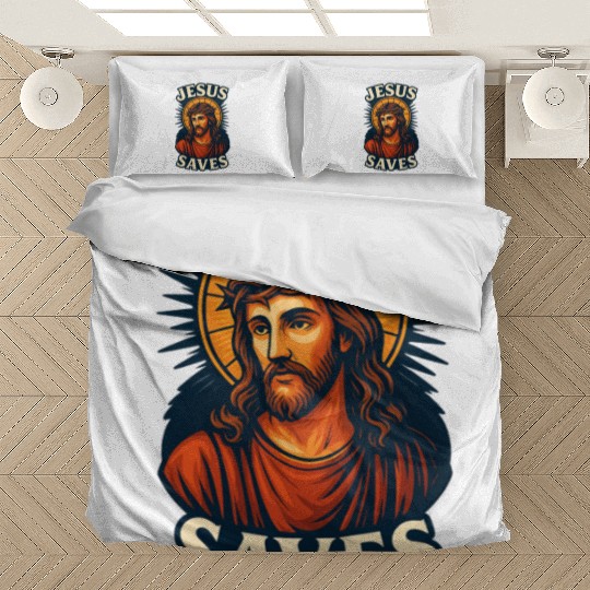 Jesus Saves Bedding Sets Design | Bold Semi-Realistic