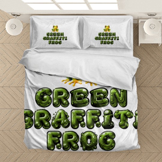 Green Graffiti Frog  Yes, that's me! Bedding Sets