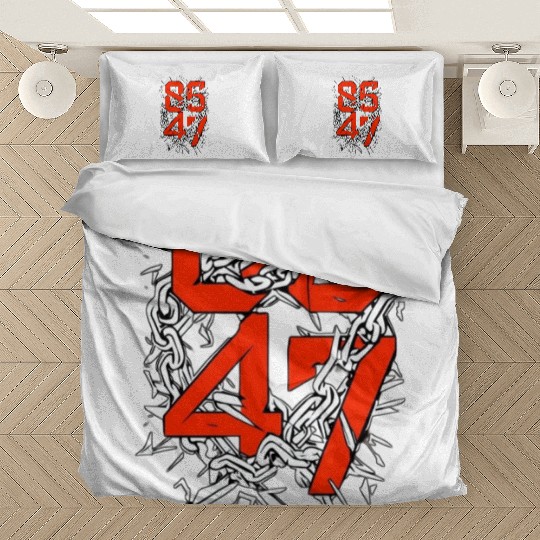 Bold "8647" Chains & Numbers Graphic Art Bedding Sets