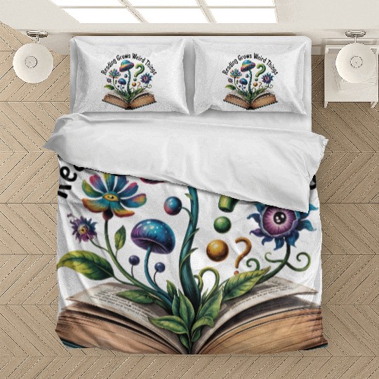 Reading Grows Weird Things Psychedelic Mushroom Bedding Sets