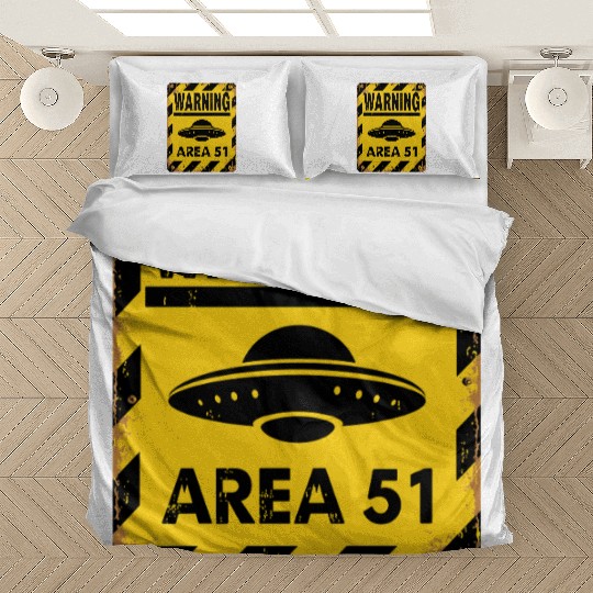 Area 51 UFO Warning - Enter at your own risk Bedding Sets
