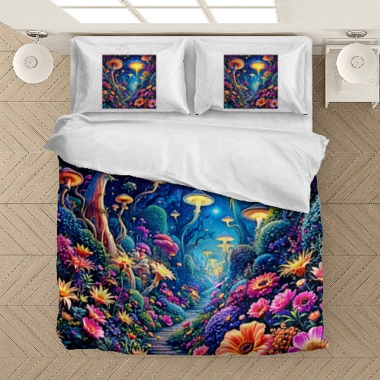 Mystic Bloom Forest Under Stars Bedding Sets