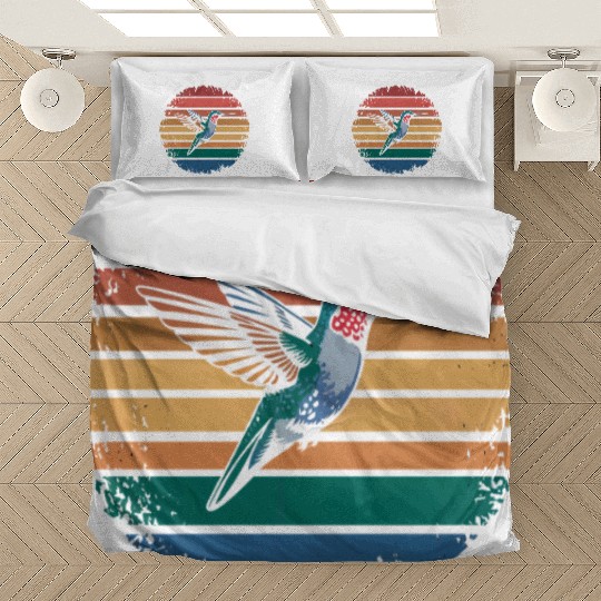 Retro Vintage Hummingbird Lover Nature Gifts Bedding Sets