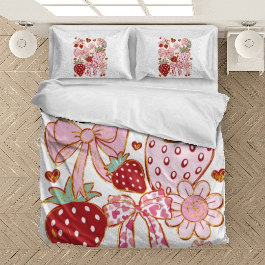 Boho Strawberry Coquette Bedding Sets