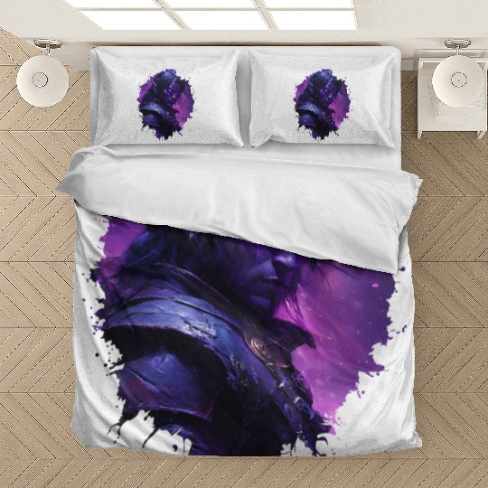 Dark Elf Warrior with Glowing Purple Eyes Bedding Sets