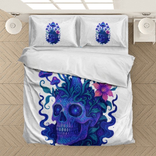 Fungi Mind - Trippy Skull Bloom Bedding Sets