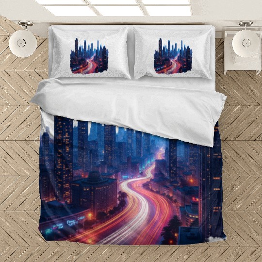 Urban Pulse Cairo – Modern City Lights Bedding Sets