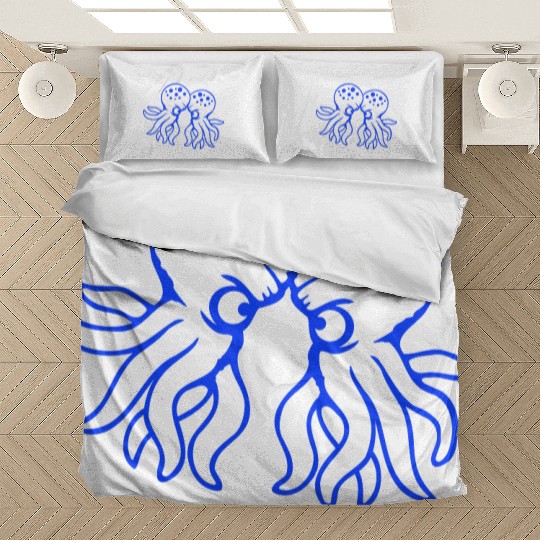 2 Octopus friends Two fighting enemies Rivals Team Bedding Sets