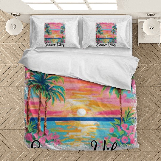 Summer Vibe Preppy Beach Bedding Sets