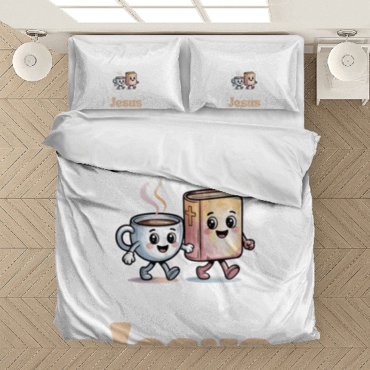 My Morning Starts with coffee and Jesus Bedding Sets