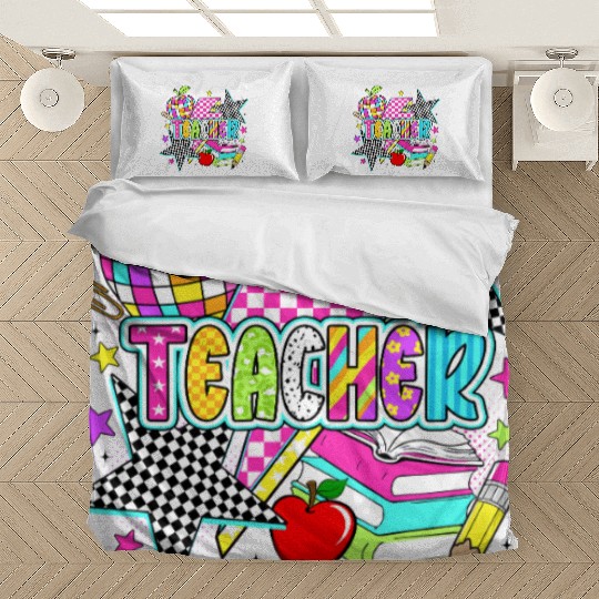 Retro Teacher Preppy Teacher Bedding Sets