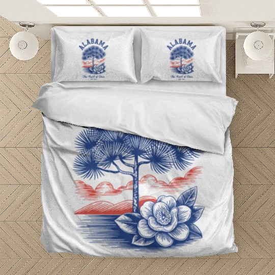 Albm State Outline – License Plate Art Bedding Sets