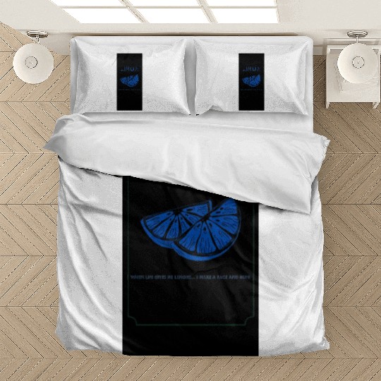 Funny Blue Lemon Slice - Sour Face Escape Bedding Sets