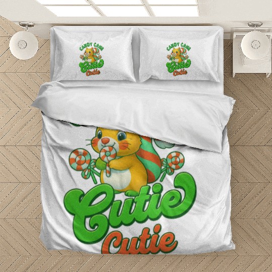 Candy Cane Cutie – Sweet Squirrel Holiday Design Bedding Sets