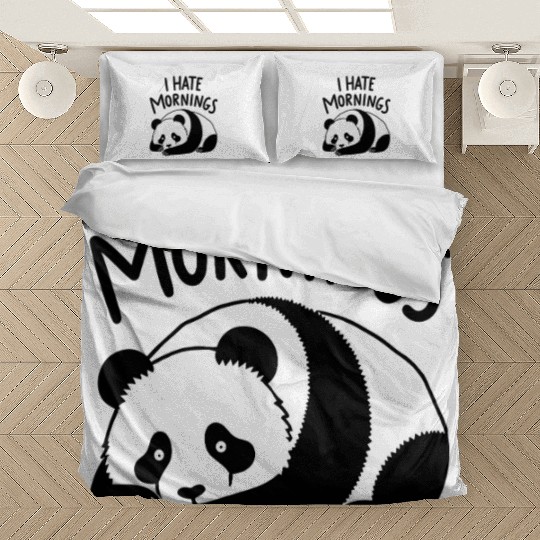 Panda I Hate Mornings Saying Bedding Sets
