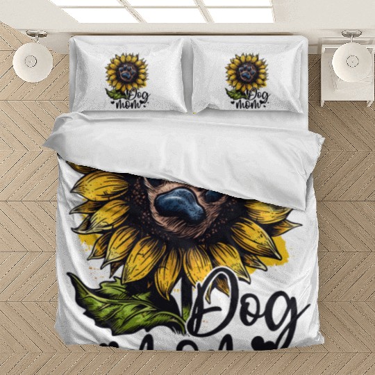 Dog Mom Sunflower Dog Lover Bedding Sets