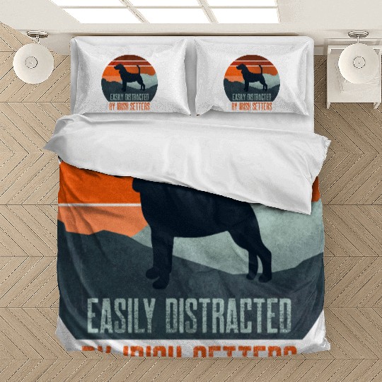 Easily Distracted By Irish Setters Dog Walking Bedding Sets