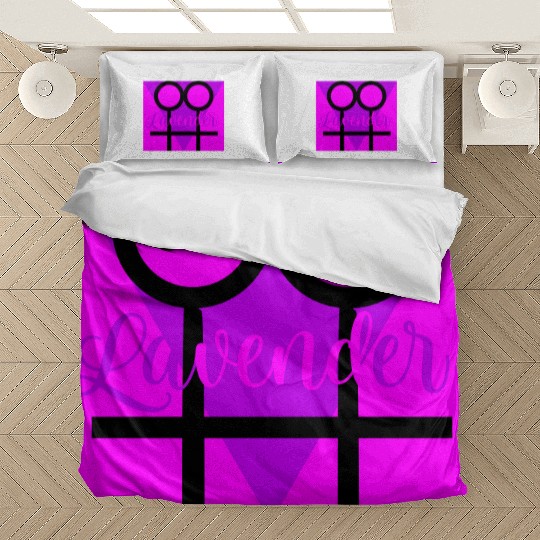 Women Symbol with Lavender Triangle Bedding Sets