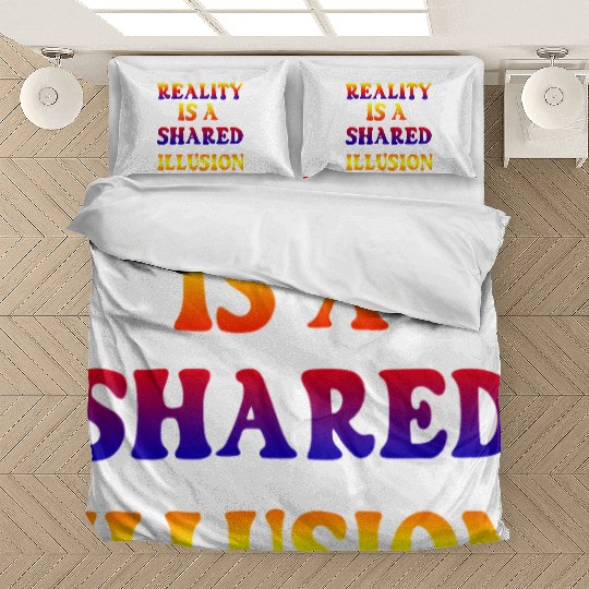 Vivid Psychedelic Illusion Text Bedding Sets