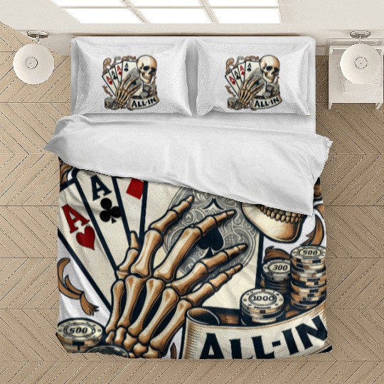 Casino Cards Gambling Skeleton Hand Gothic Bedding Sets