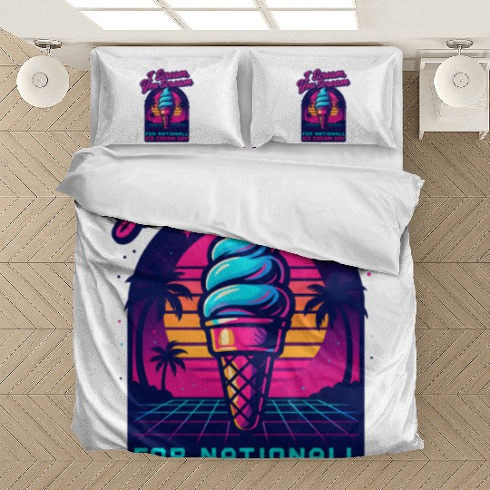 Scream, You Scream National Ice Cream Day Retro Bedding Sets