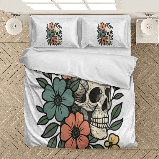 Floral Skull Bloom Bedding Sets