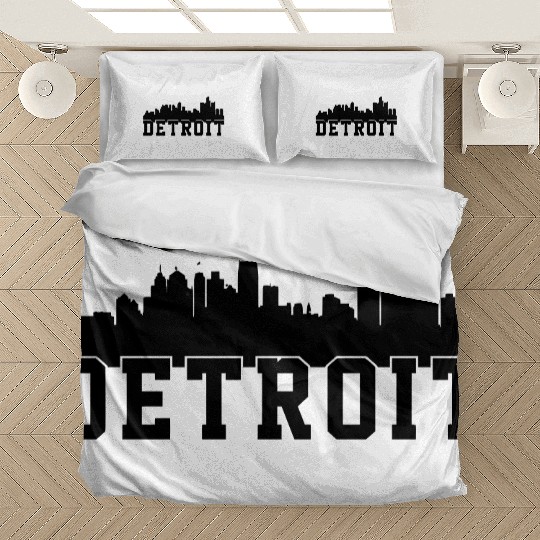 Detroit City Skyline Bedding Sets