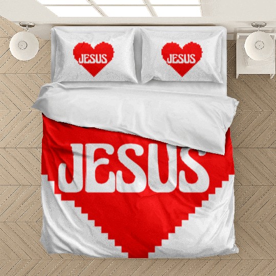 I LOVE JESUS PIXEL ART Bedding Sets