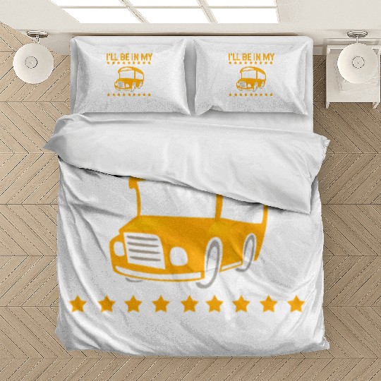 Funny School Bus Drivers Yellow Bus Bedding Sets