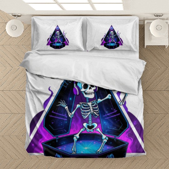 Neon Dancing Skeleton in Coffin Bedding Sets